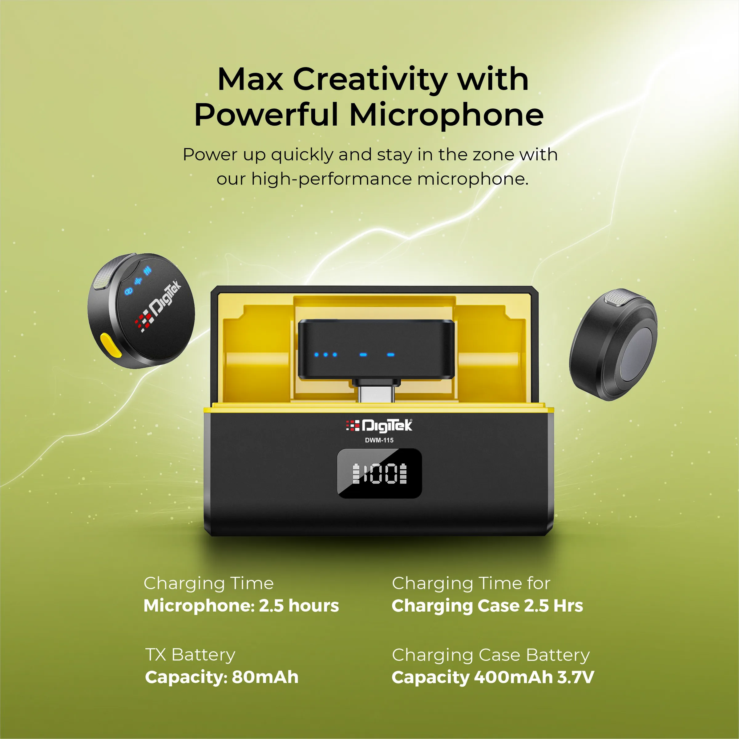 DigiTek Wireless Microphone Type-C | iOS With 2 Mic (DWM-115) view 5